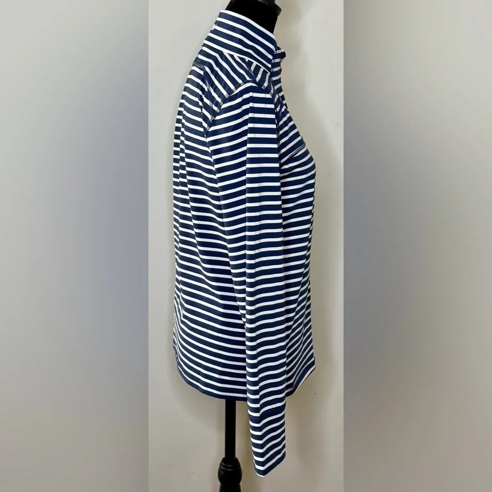 Vineyard Vines navy and white stripe summer beach jacket preppy nautical XS EUC